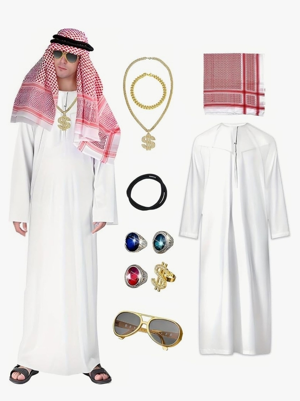 Adult 8-Piece Costume Set – Size Large – New